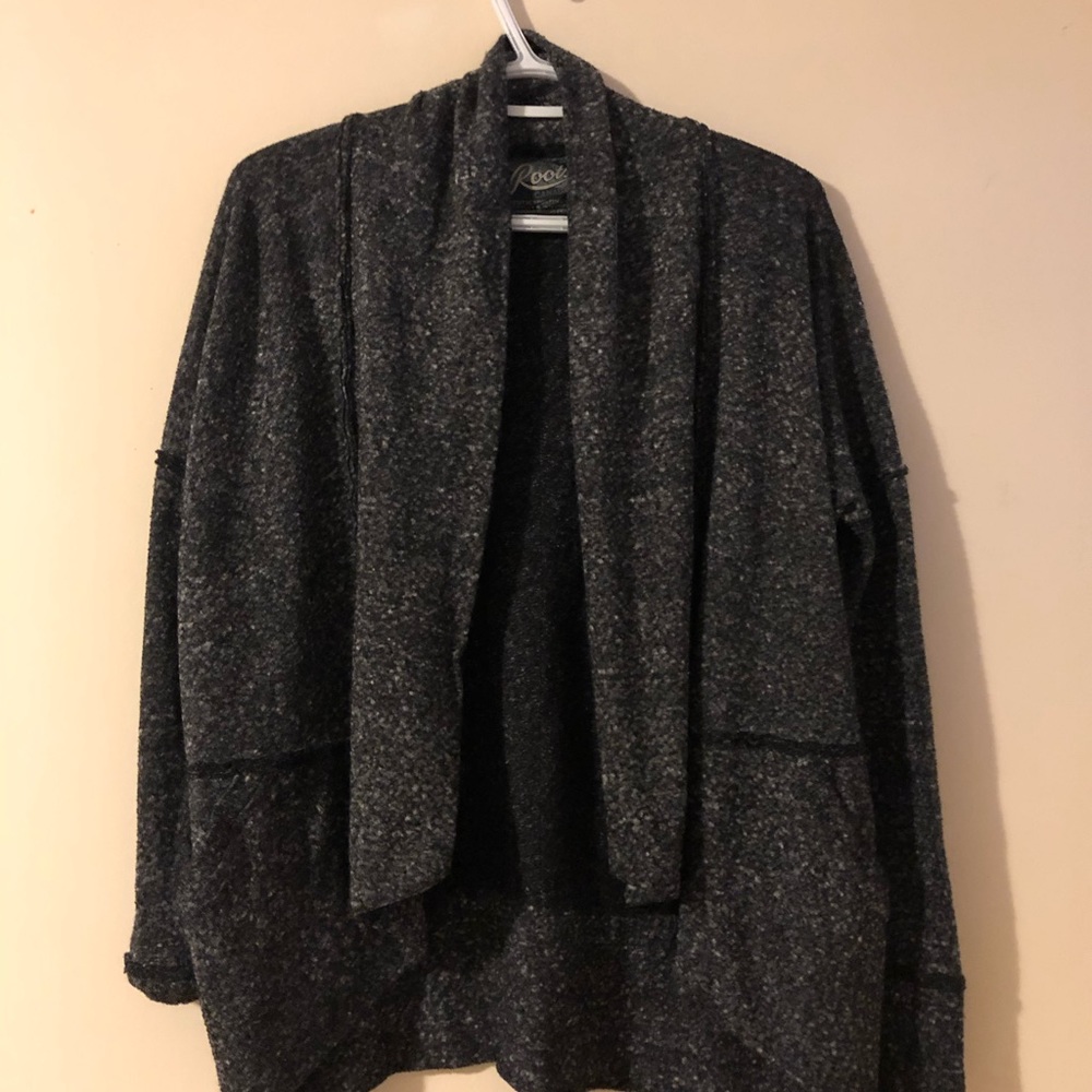 Heather black vintage roots cardigan